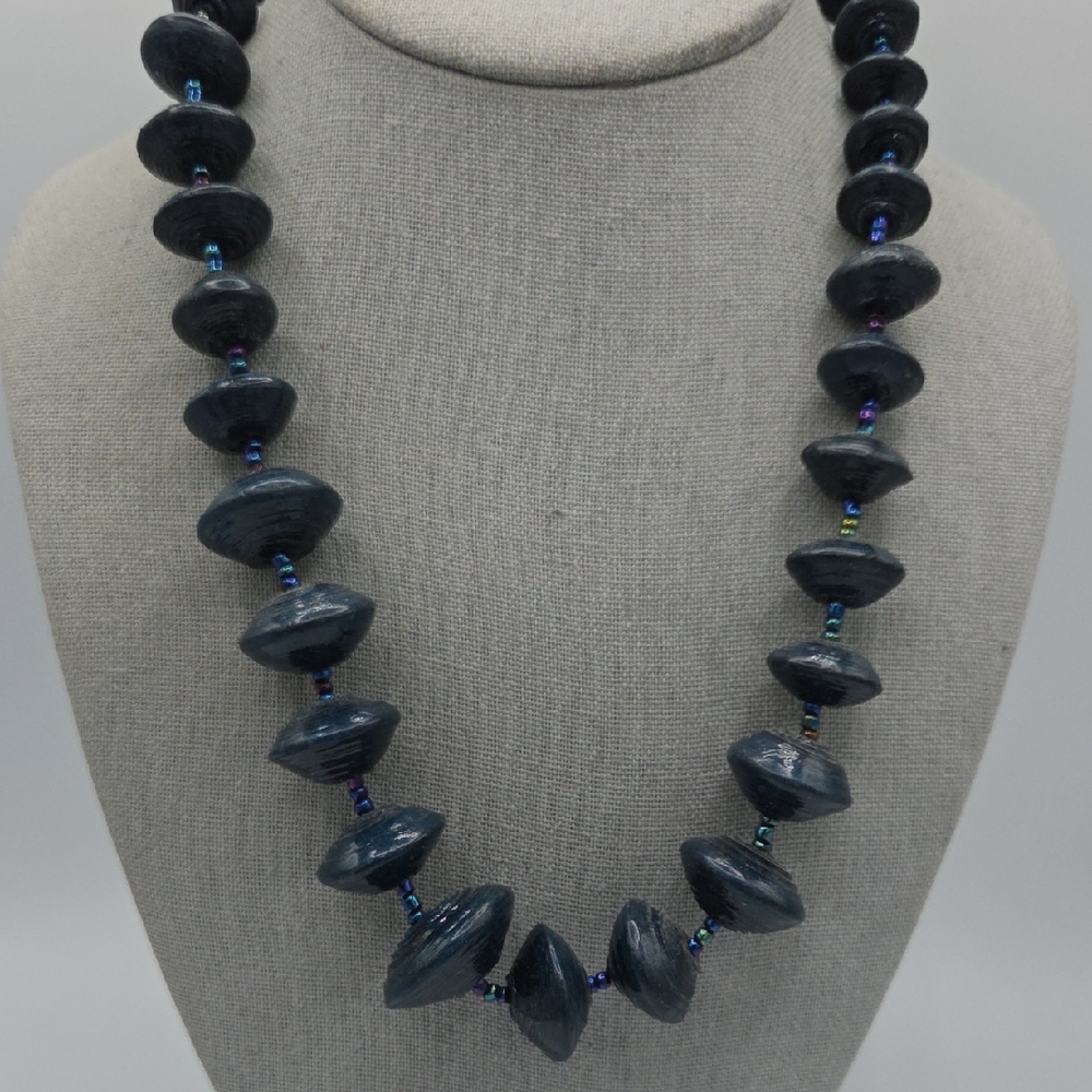 5 FOR $25! Bead For Life Dark Blue Beaded Necklace